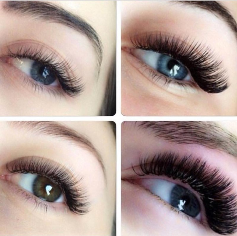 Нарощенные ресницы классика длинные