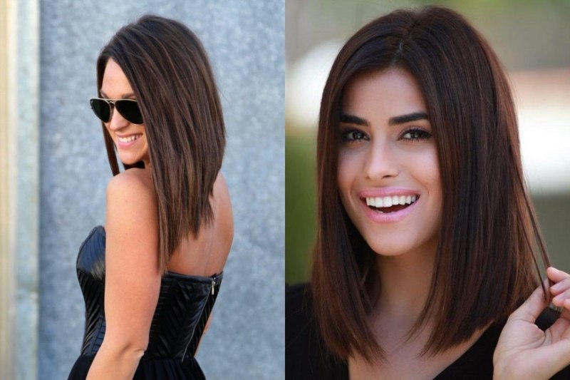 Ровная стрижка на длинные волосы