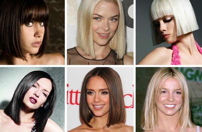 Стрижка ровный срез на средние волосы