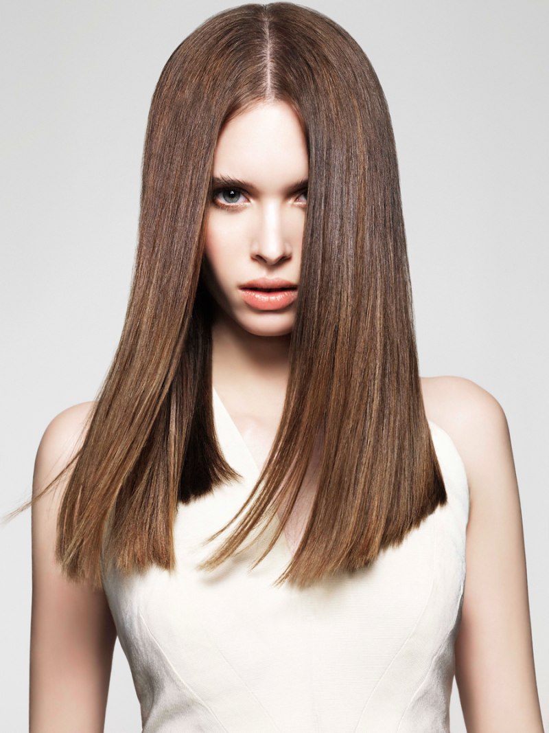 Прямой срез китаянка передние волосы