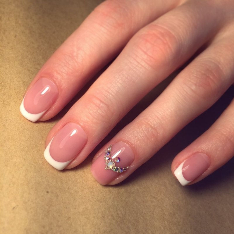 Френч на квадратных ногтях