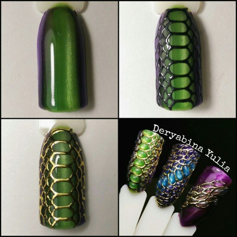 Маникюр змеиная кожа