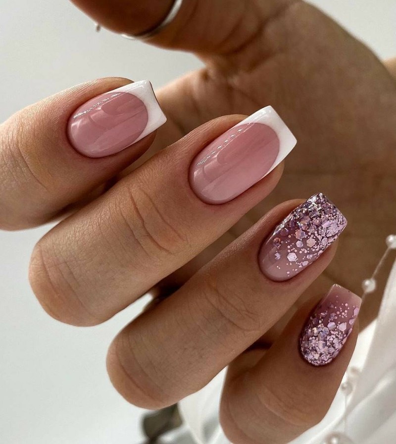 Маникюр с блестками