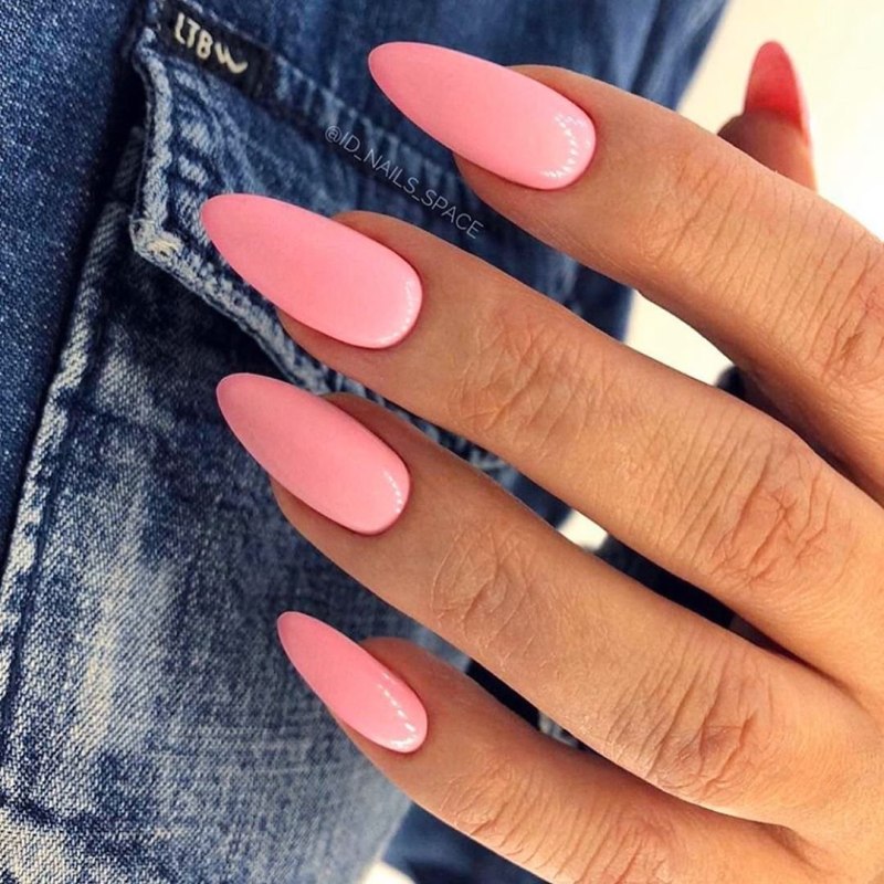 Однотонные длинные ногти