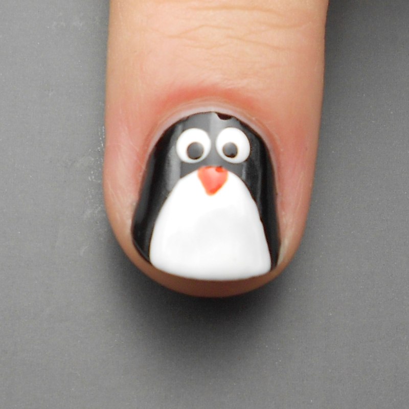 Ногти с пингвинчиками