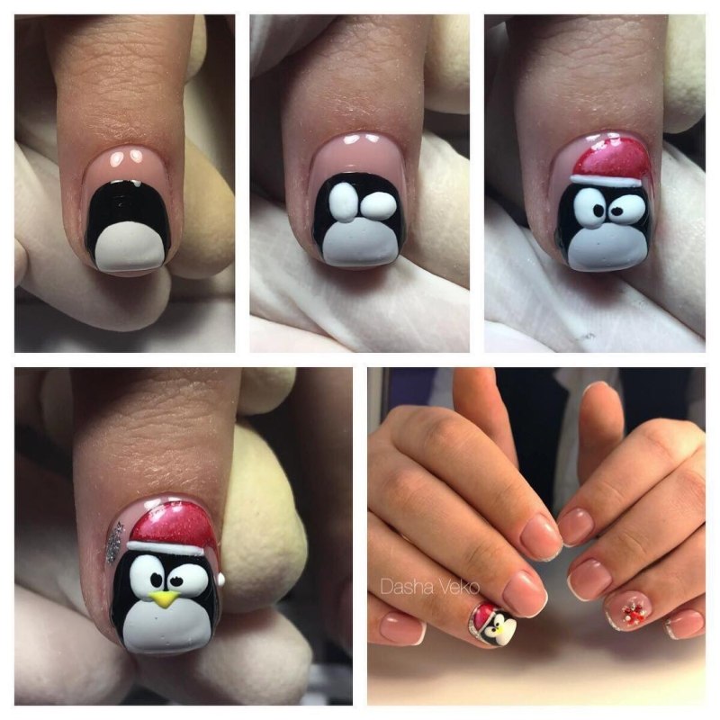 Легкий зимний маникюр