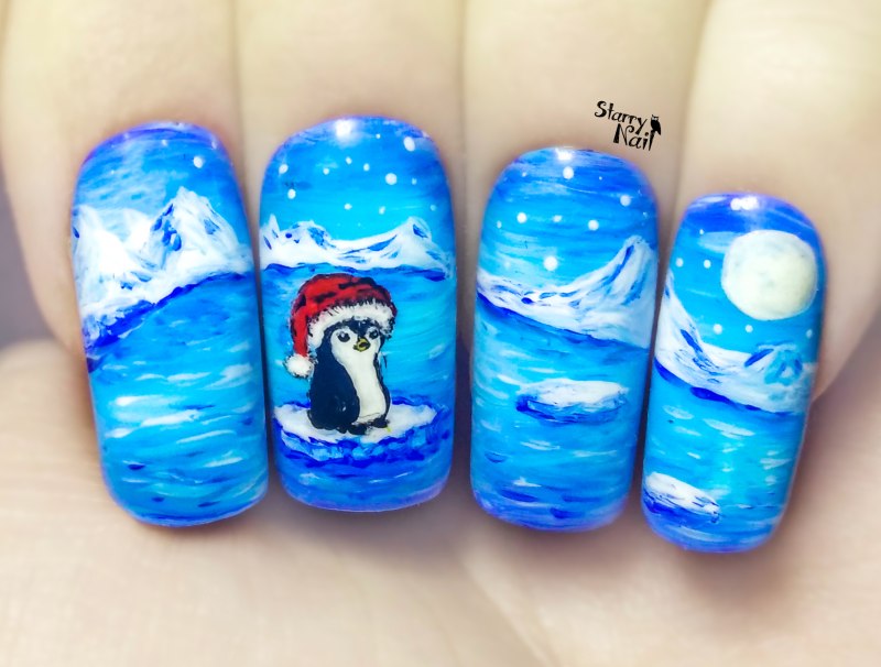 Маникюр в стиле Пингвин
