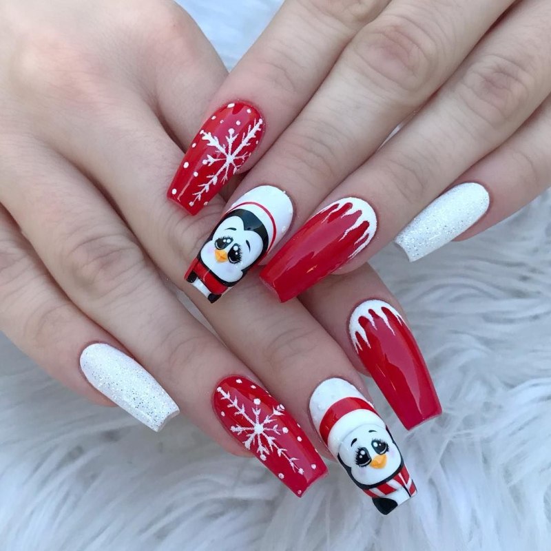 Маникюр с пингвинчиками