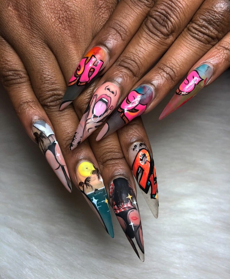Маникюр в мультяшном стиле