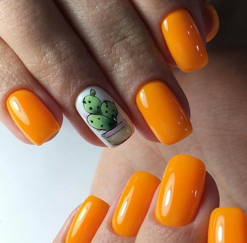 Апельсиновые дольки на ногтях