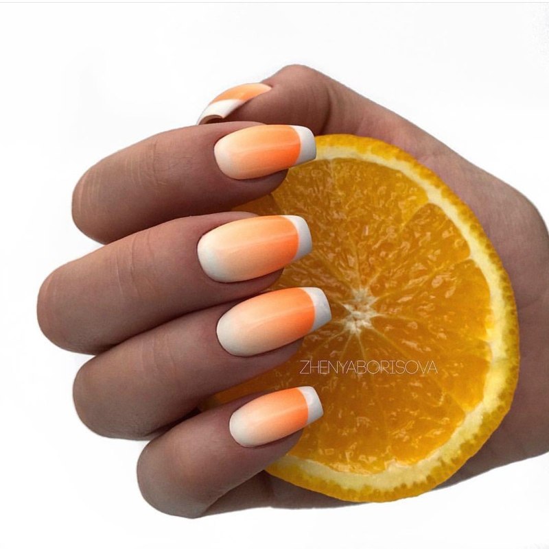 Апельсин на ногтях