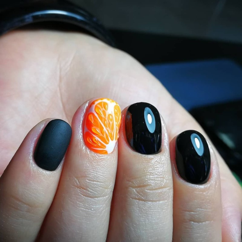 Фрукты на ногтях пошагово