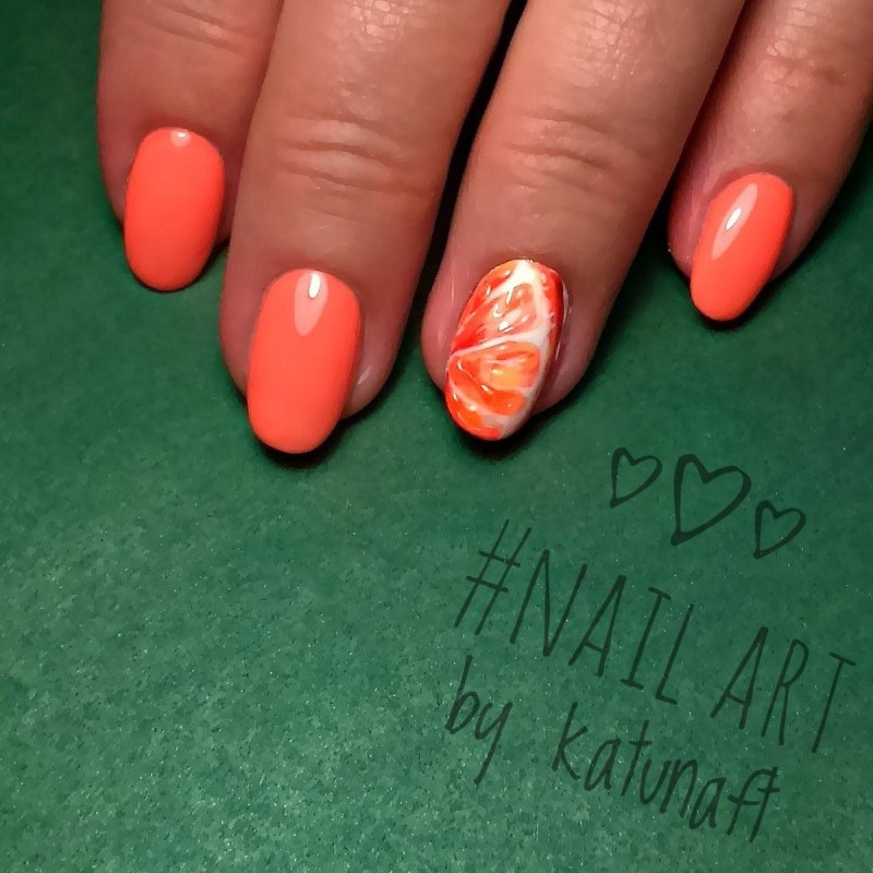 Оранжевые ногти