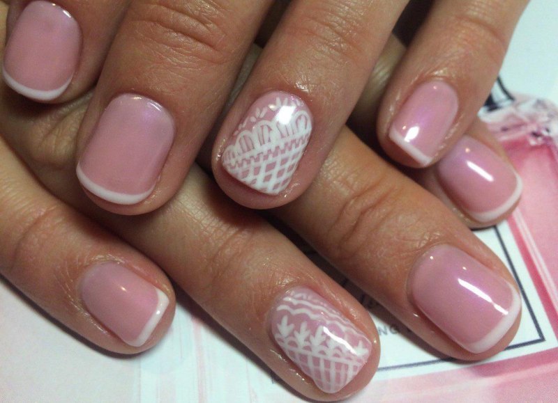 Френч на очень короткие ногти гель лак