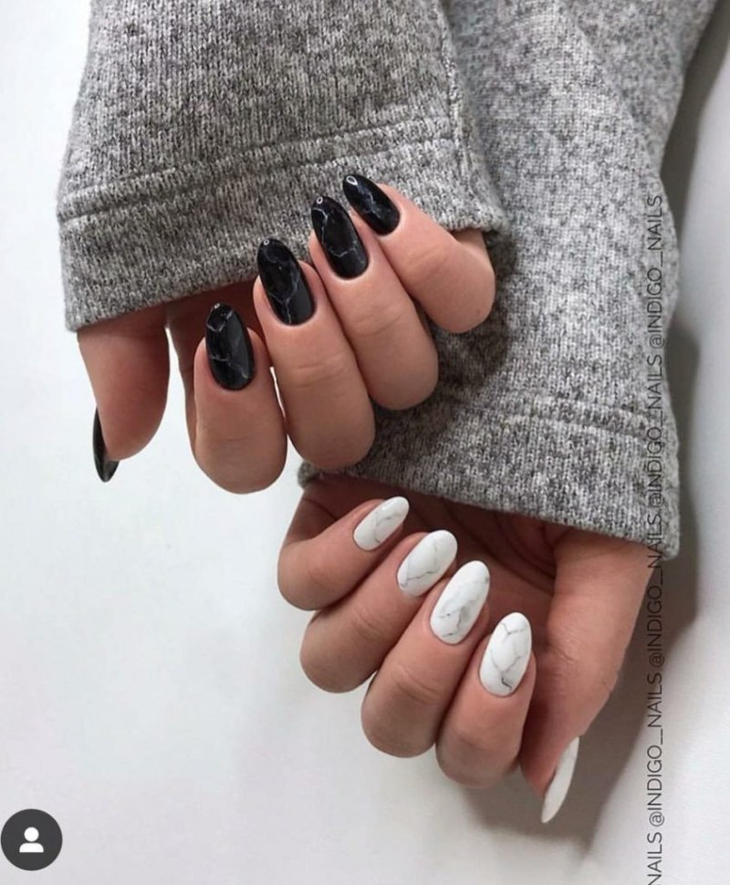 Однотонные длинные ногти