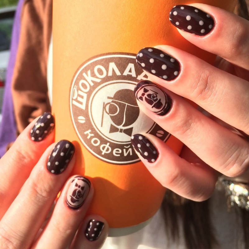 Маникюр кофе