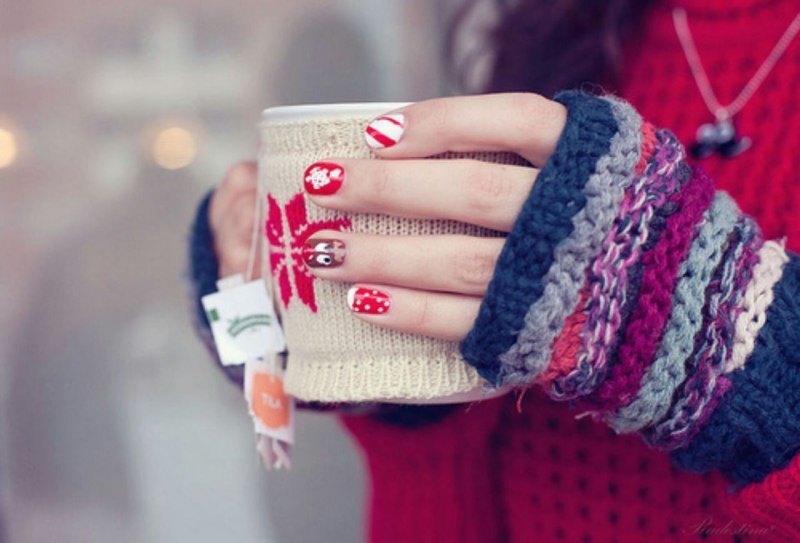 Красивый маникюр кофе