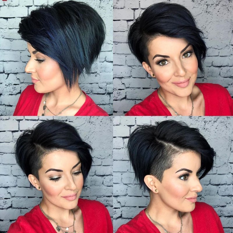 Стрижка Пикси Боб с выбритым виском