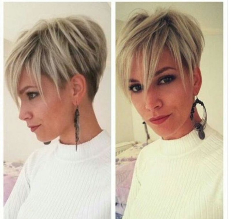 Короткие стрижки Пикси с удлиненной челкой