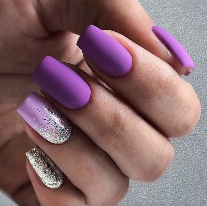 Фиолетовый маникюр
