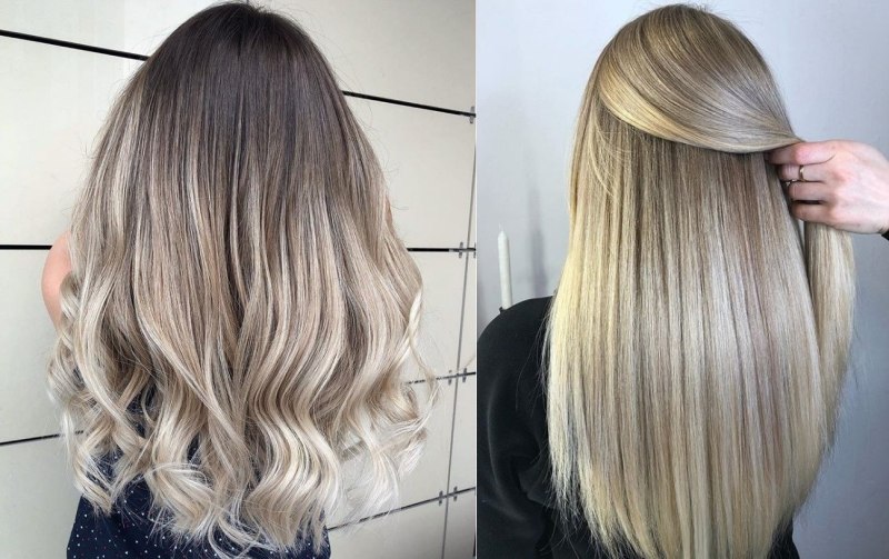 Пепельный балаяж на светлые волосы