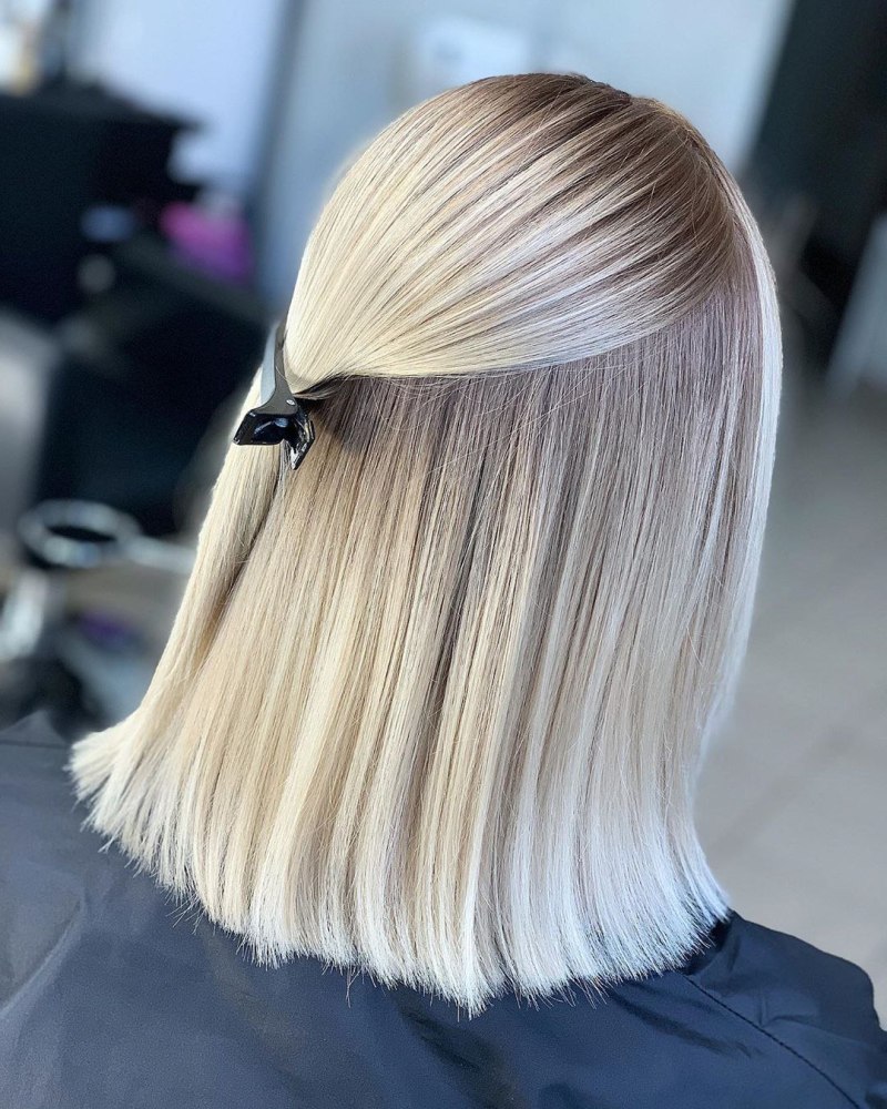 Шатуш блонд на средние волосы