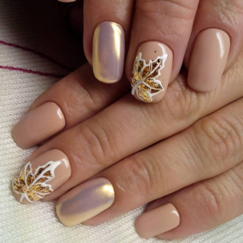 Маникюр на короткие овальные ногти нежные