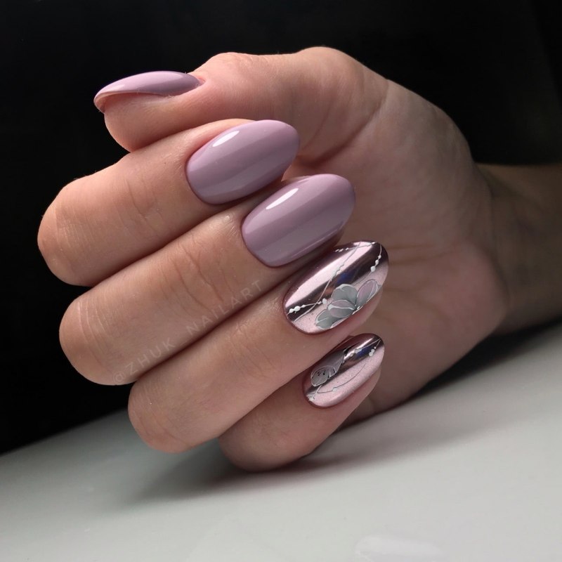 Маникюр металлик тренд