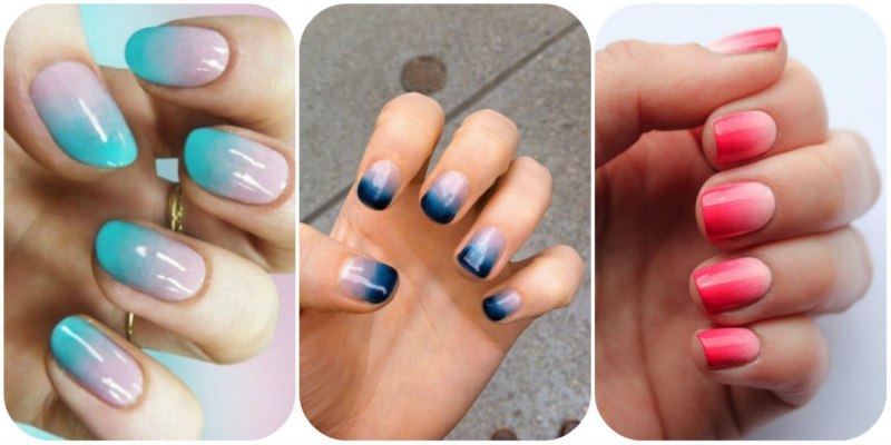 Маникюр двухцветный градиент