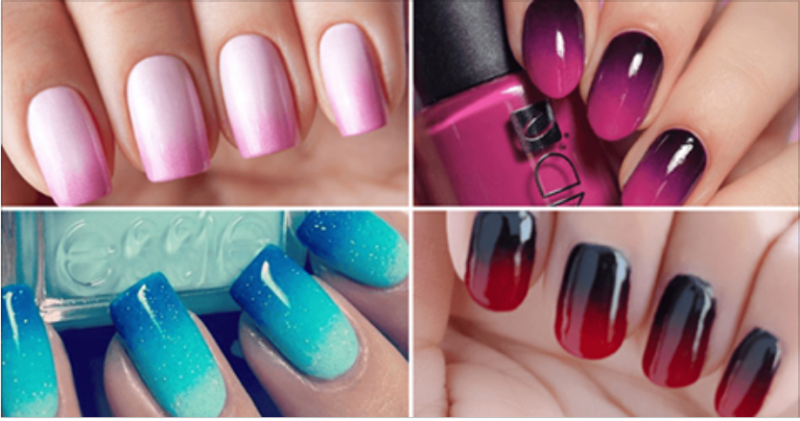 Маникюр с переходом цвета от светлого к темному