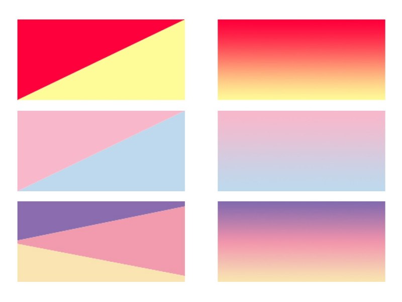 Градиентные сочетания цветов