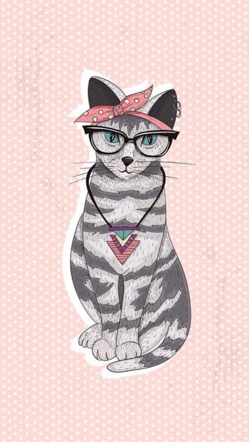 Кот в очках арт