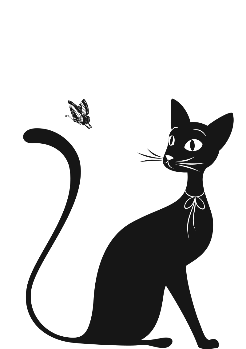 Силуэт грациозной кошки