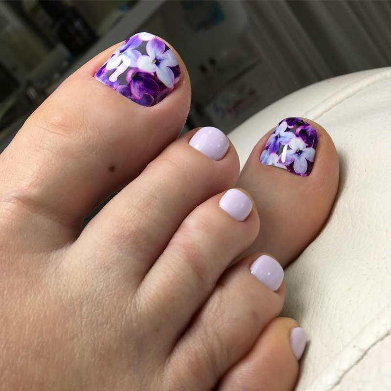 Лавандовый маникюр и педикюр