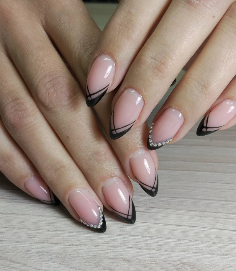 Френч черный с золотом