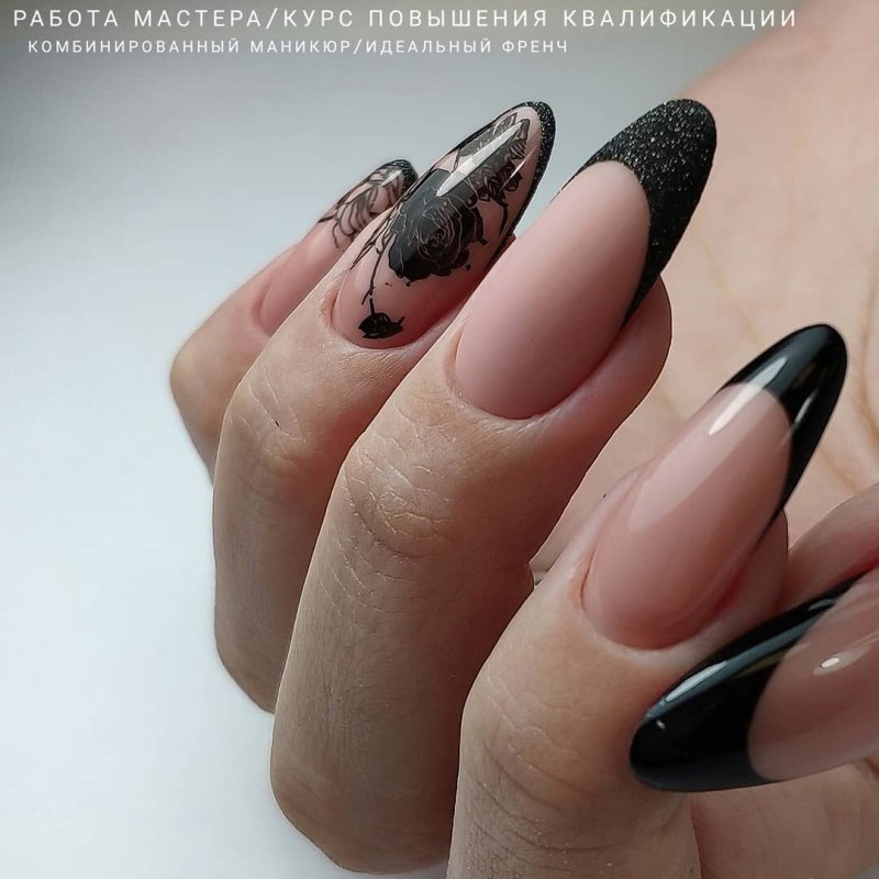 Миндалевидные ногти дизайн