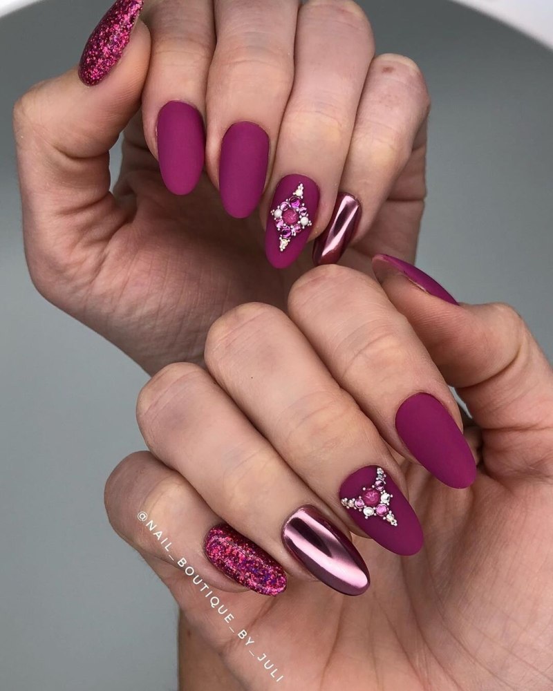 Яркие ногти однотонные глянцевые