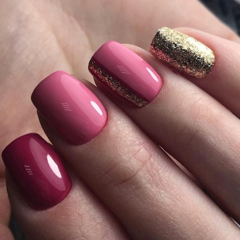 Маникюр кошачий глаз розовый