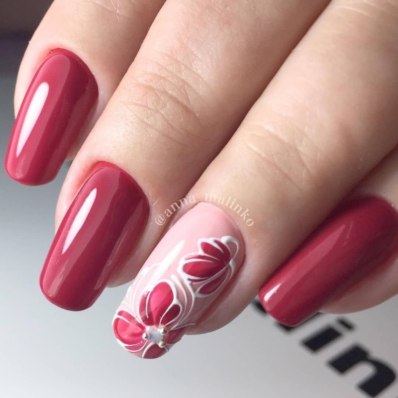 Маникюр однотональное покрытие