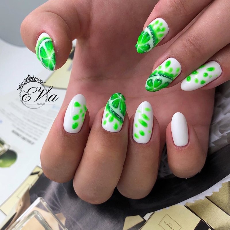 Маникюр лаймового цвета