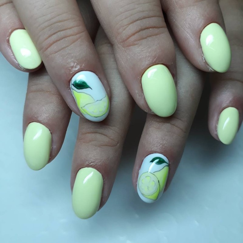 Маникюр с лаймами летний