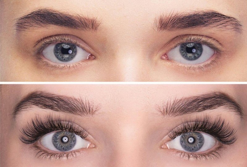 Нарощенные ресницы классика длинные
