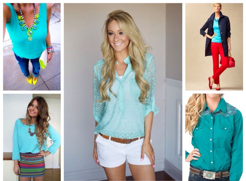 Стильный образ с бирюзой