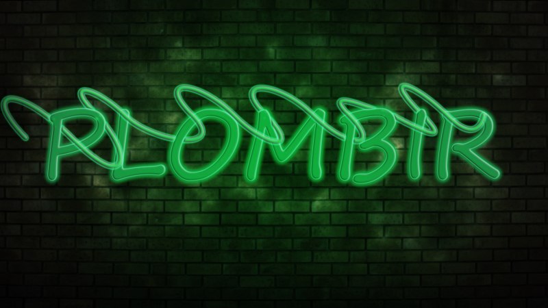 Неоновая вывеска зеленая