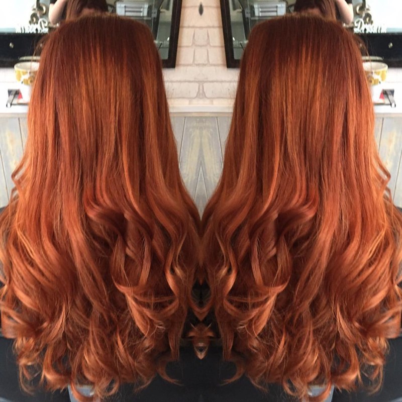 Рыжее омбре на каре темные