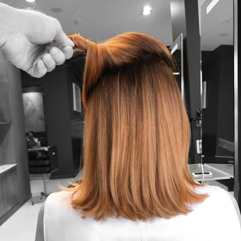 Рыжий балаяж на русые