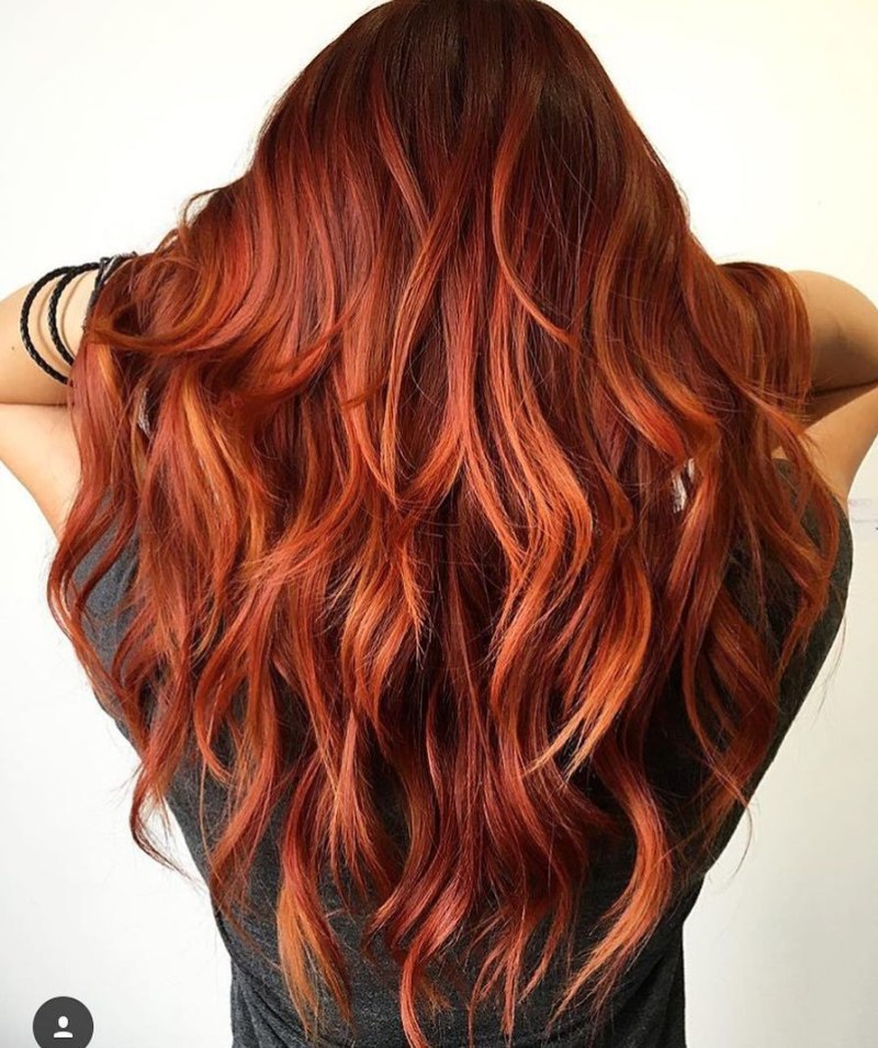 Медное омбре балаяж