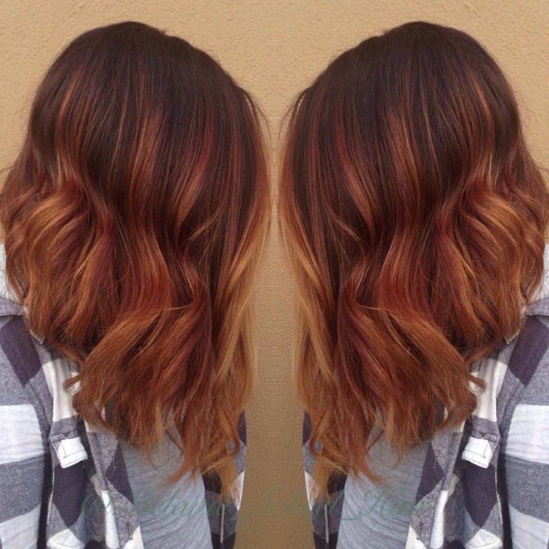 Омбре Янтарный медовый