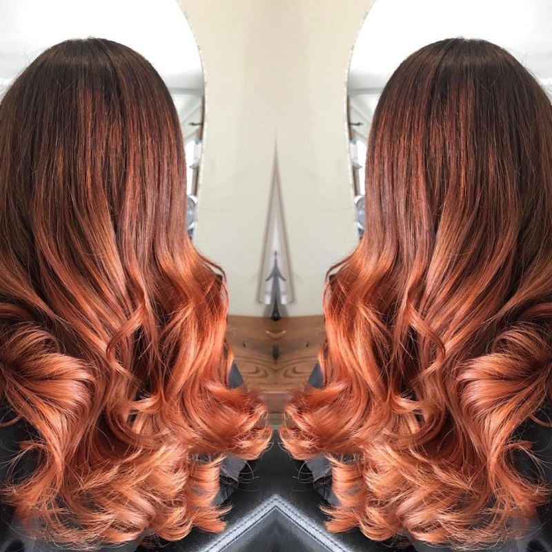 Тонирование в рыжий цвет на русые волосы