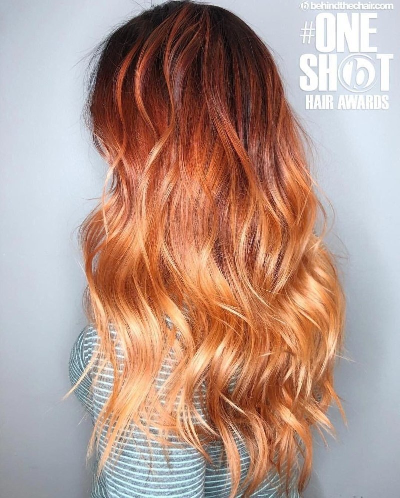 Балаяж окрашивание медный